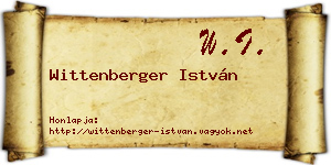 Wittenberger István névjegykártya